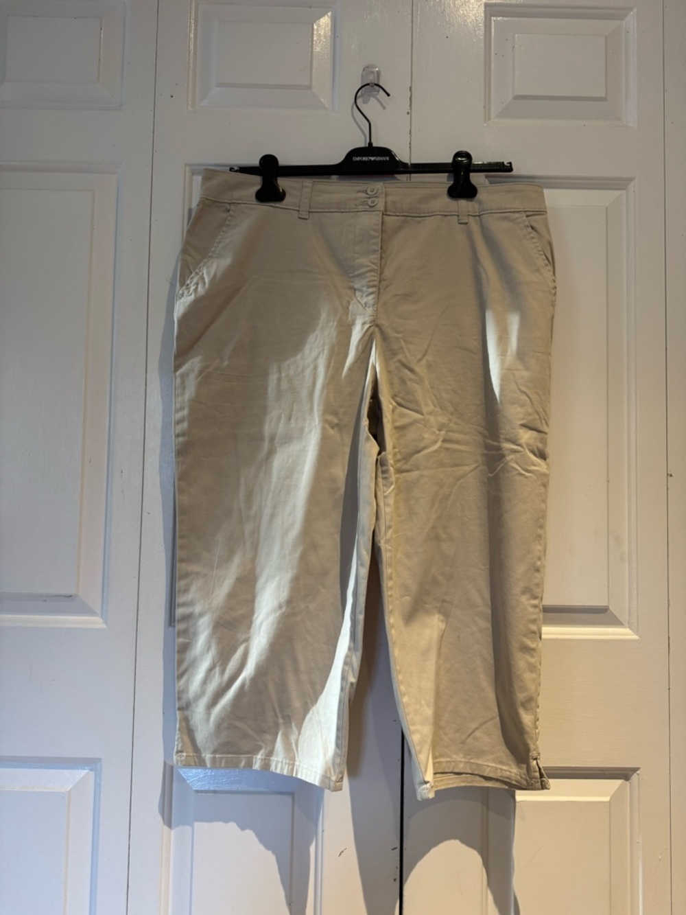 Karen Scott Khaki Stretch Cotton Chino Pants - Light Beige
